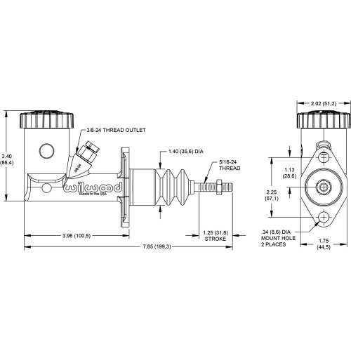 GS Compact Integral Master Cylinder .62