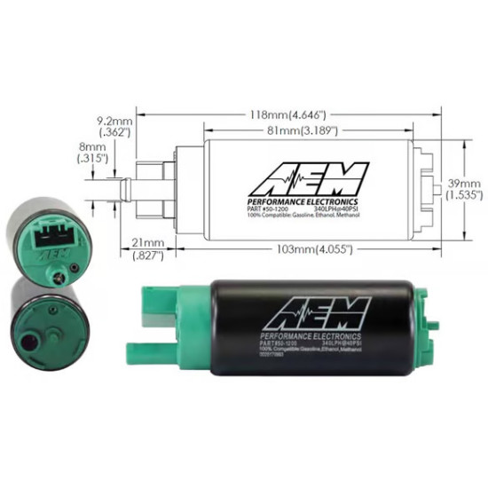 AEM 340LPH E85-Compatible High Flow In-Tank Fuel Pump