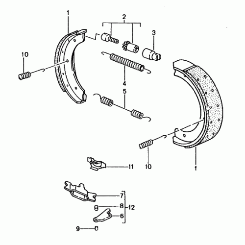 HANDBRAKE SHOES SPRING KIT. PORSCHE BOXSTER 1998-2005