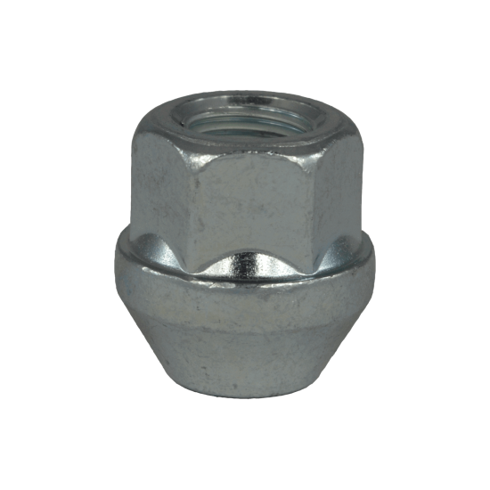 Open end lug nut M12x1.5, length 25 mm - White zinc