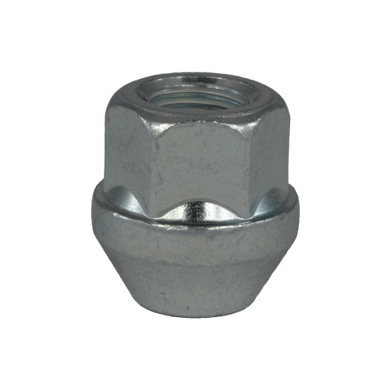 Open end lug nut M12x1.25 25mm Length - White zinc plating