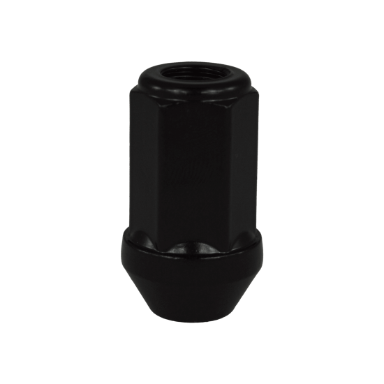 Open end lug nut M12x1.5, length 41 mm - Black zinc