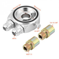 Aluminum M20 x 1.5 Oil Filter Sandwich Plate Adapter Oil Cooler Kit 1/8 NPT Sandwich Adapter Oil Gauge