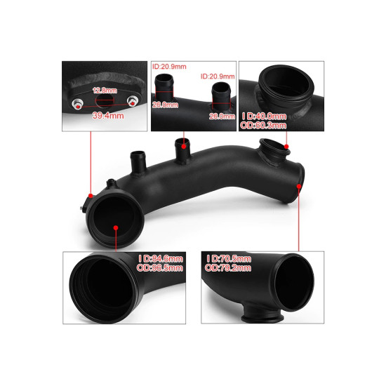 Flow Intake Pipe With 50MM BOV Kit Fits For BMW N54 E88 E90 E92 E93 135i 335i