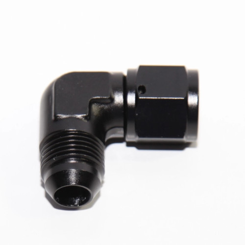 90° Female/Male Flare Swivel -10AN Black Finish Only For Brething Applications