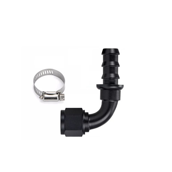 AN-10 90 Degree Aluminum Push-on Hose End Fittings Black Only For Brething Applications