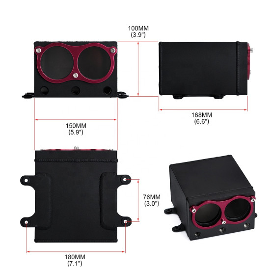 Fuel Pump External Tank For Dual  044 Style Pumps (60mm) With 6AN Fittings