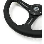 NRG Reinforced Perforated Leather Racing Steering Wheel 350mm / 2.5in Deep / 4mm