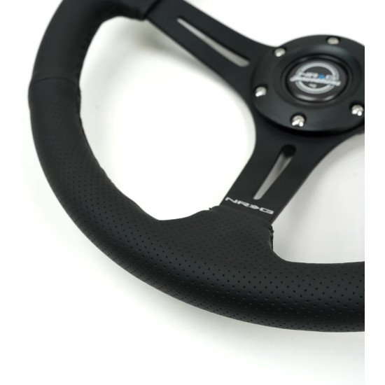 NRG Reinforced Perforated Leather Racing Steering Wheel 350mm / 2.5in Deep / 4mm