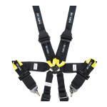 FIA Approved 6pt 2 inch Shoulder Belt for HANS device. Rotary Cam Lock Buckle, 3" Waist Belt and Crutch Belt - BLACK