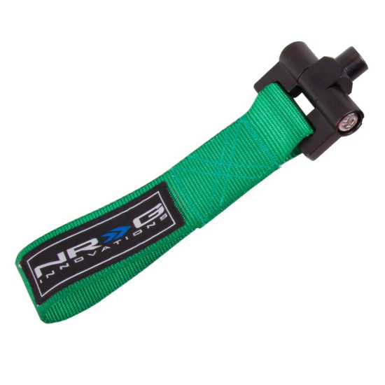 Green - Bolt in tow strap - 6600 Lbs Limit - Nissan 350z 03-07 / Infiniti G35 03-07