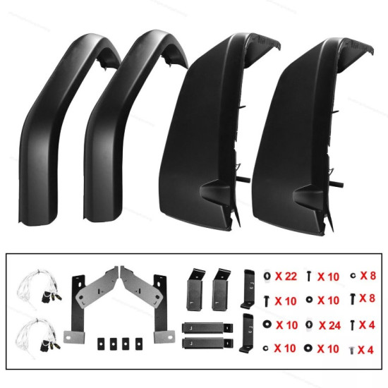 JL High fender flare  with led light 4pcs