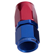 100 / 150 Series Taper Style One Piece Full Flow Swivel Straight Hose End -6AN - Blue/Red Finish