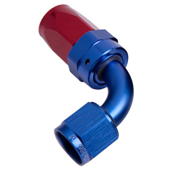 100 Series Swivel Taper 90° Hose End -6AN - Blue/Red Finish 100 Series Swivel Taper 90° Hose End -6AN - Blue/Red Finish