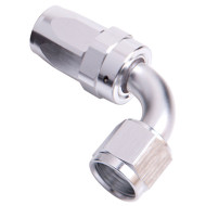 100 Series Swivel Taper 90° Hose End -10AN - Silver Finish