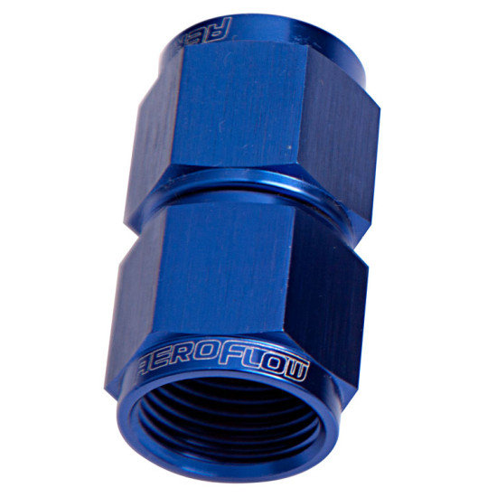Straight Female Swivel Coupler -8AN - Blue Finish