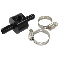 Inline 5/16" Barb Adapter with 1/8" Port -  Black Finish