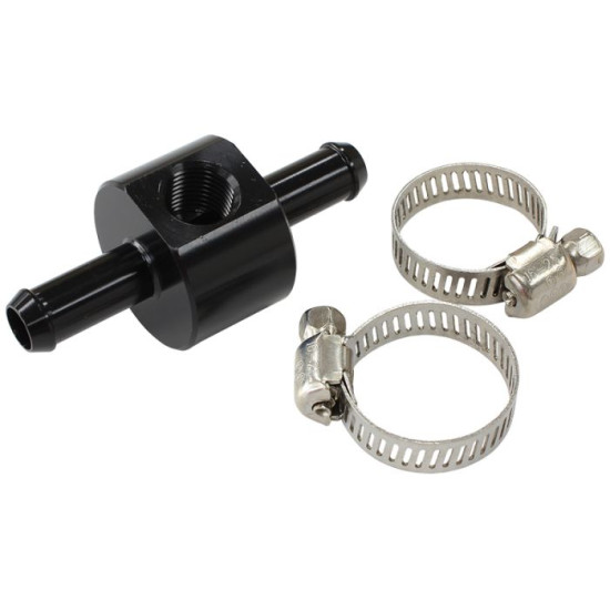 Inline 5/16" Barb Adapter with 1/8" Port -  Black Finish