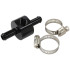 Inline 5/16" Barb Adapter with 1/8" Port -  Black Finish