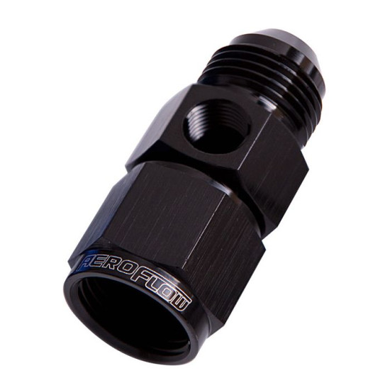 Straight Female to Male with 1/8" Port -4AN - Black Finish