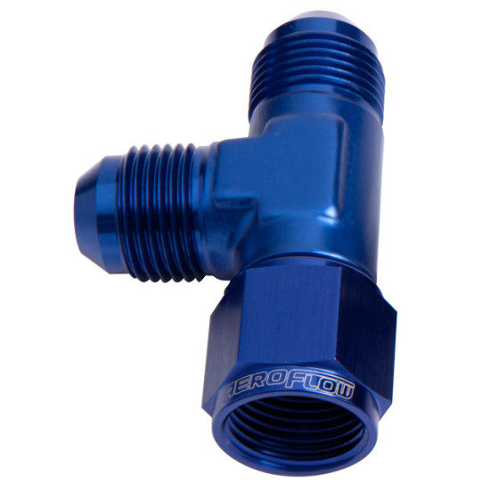 AN Tee Female Swivel On Run -12AN - Blue Finish AN Tee Female Swivel On Run -12AN - Blue Finish
