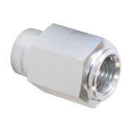 Fuel Pressure Gauge Adapter - GM LS Series Engines, -4AN female to 1/8" NPT, Silver finish