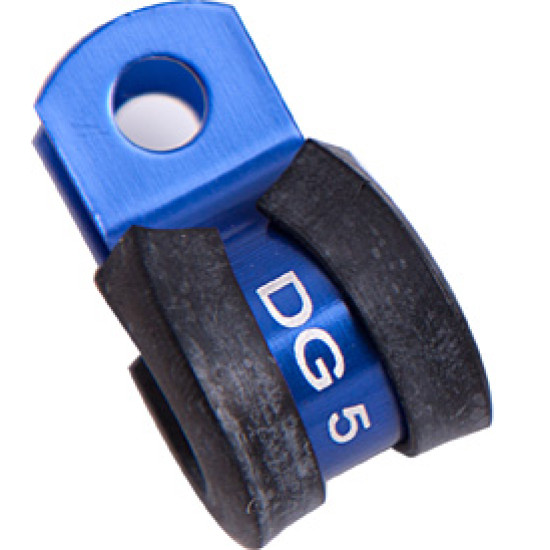 Cushioned P-Clamps 1/4" (6.3mm) -  Suit -3 PTFE Hose, Blue Finish, 10 Pack
