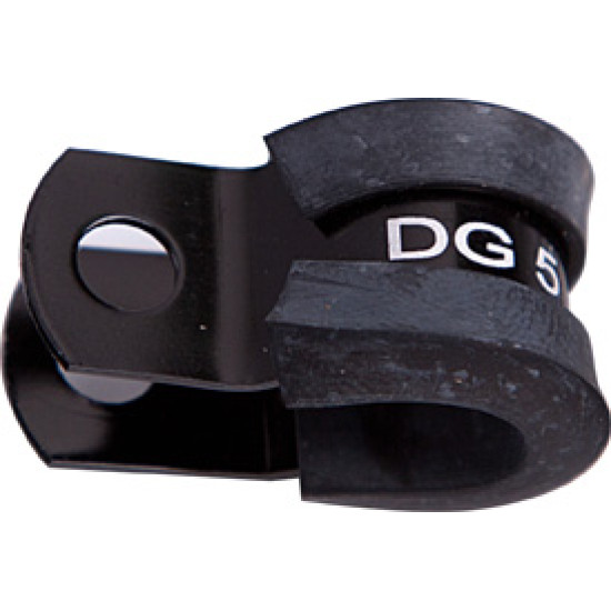 Cushioned P-Clamps 1-3/4" (44.5mm) - Black Finish, 5 Pack