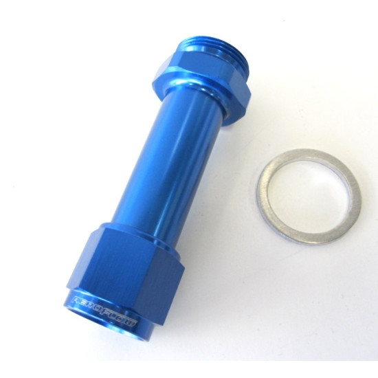 Carburettor Adapter - Female -8AN - Blue Finish. Suit Holley