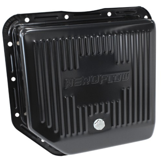 Black Transmission Pan - Suit GM TH350, Deep Pan With Drain Plug