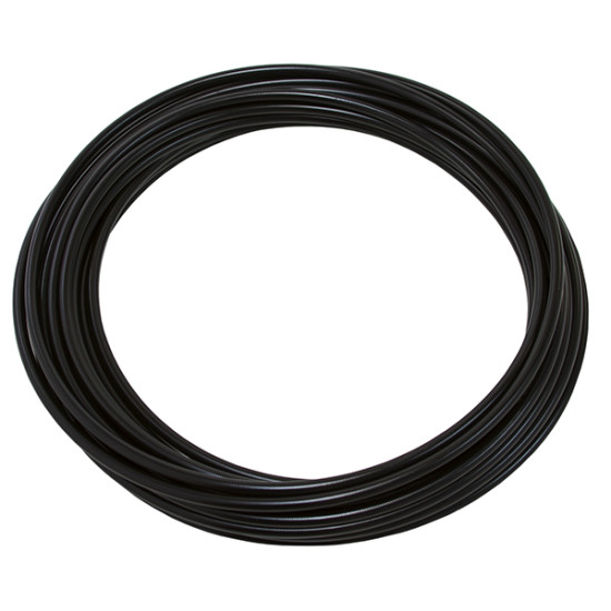 200 Series S/S Braided Hose -3AN - PTFE inner lining, Black PVC outer coating, 15m