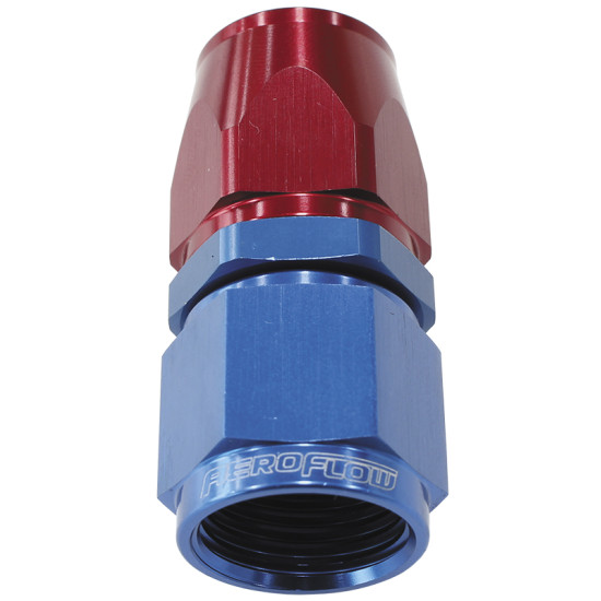 200 / 570 Series PTFE Straight Hose End -6AN -  Blue/Red Finish. Suit 200 Series Hose