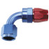 200 Series PTFE 90° Hose End -6AN -  Blue/Red Finish. Suit 200 Series Hose