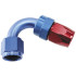 200 Series PTFE 120° Hose End -4AN -  Blue/Red Finish. Suit 200 Series Hose