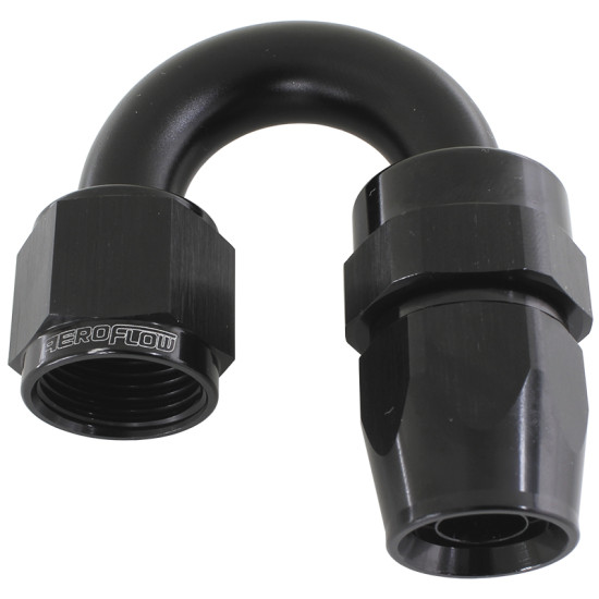 200 Series PTFE 180° Hose End -10AN - Black Finish. Suit 200 Series Hose