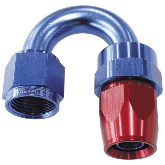 200 Series PTFE 180° Hose End -16AN -  Blue/Red Finish. Suit 200 Series Hose
