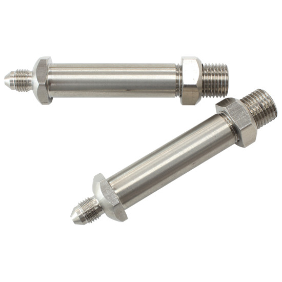 S/S Through Frame Fitting - 2-3/8" Long, Male 1/8" NPT to -3AN