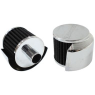 Chrome Push In Breather With Chrome Shield 3" (76.2mm) O.D. x 2-1/2" (63.5mm) High, 1" (25.4mm) Flange Inside Diameter