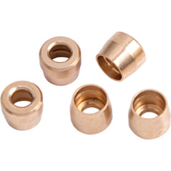 Replacement Brass Olives for -6AN PTFE Hose - 5 Pieces