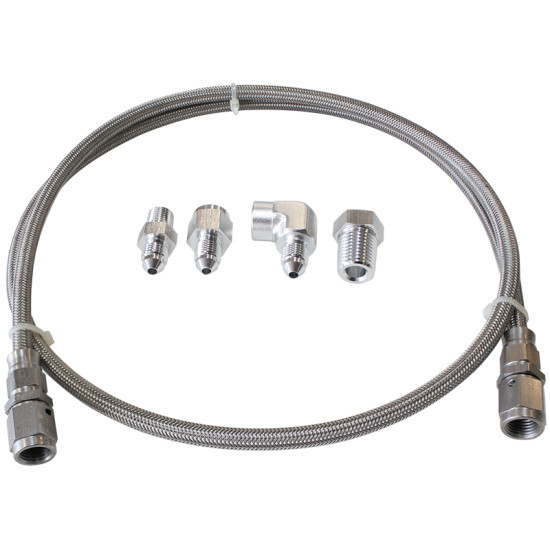 S/S Braided Line Gauge Kit -4AN -  6ft Hose with Fittings