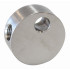 S/S Female Round T-Block - 3 x 3/8"-24 Convex tee with mount tab