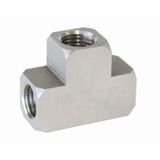 S/S Inverted Female T-Block - 3 x 3/8"-24 inverted seat