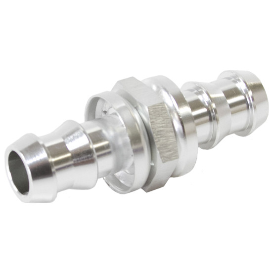 Male to Male Barb Push Lock Adapter -6 - Silver Finish