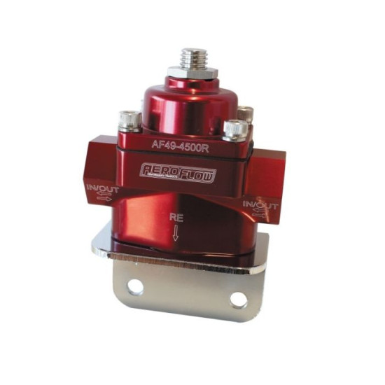 Billet Bypass Fuel Pressure Regulator 4.5-9psi Adjustable - Red Finish. 3/8" NPT Ports with Bottom Return