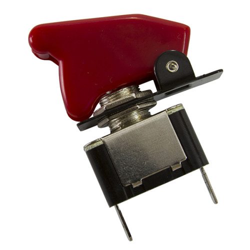 Red Covered Rocket / Missile Switch - 12v 20A