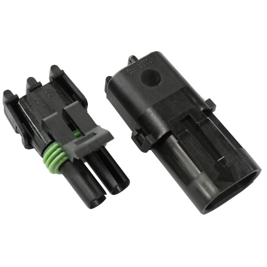 Weatherpack Connector - 2 Pin Connector Suit 18-20 AWG To 14-16 AWG Wire
