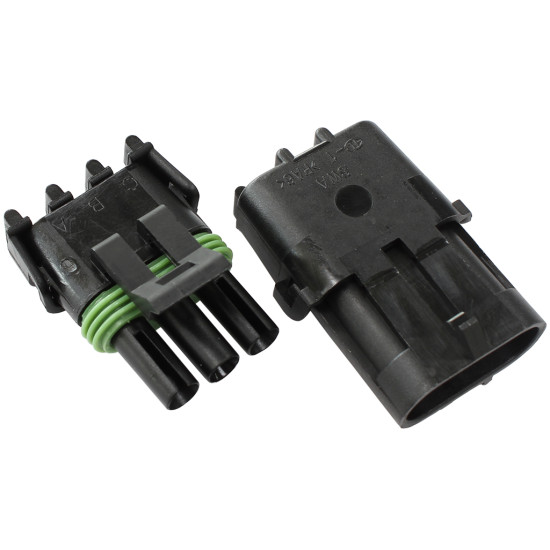 Weatherpack Connector - 3 Pin Connector Suit 18-20 AWG To 14-16 AWG Wire