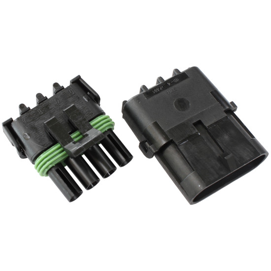 Weatherpack Connector - 4 Pin Connector Suit 18-20 AWG To 14-16 AWG Wire