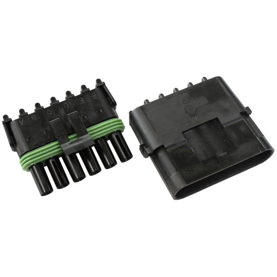 Weatherpack Connector - 6 Pin Connector Suit 18-20 AWG To 14-16 AWG Wire