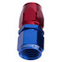500 / 550 Series Cutter Style One Piece Full Flow Swivel Straight Hose End -8AN - Blue/Red Finish